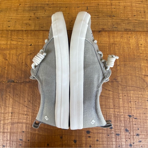 Sperry Crest Vibe Linen Sneaker Gray Women’s  7 Lightweight Breathable Coastal - Picture 3 of 15